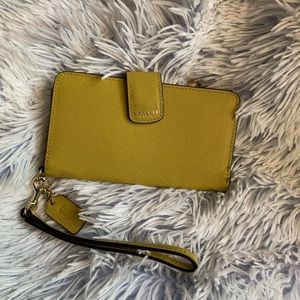 Yellow Mustard Coach Wristlet